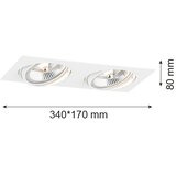  Argon 1046 - Ugradno plafonsko svetlo OLIMP 2xGU10-AR111/12W/230V bela | Eponuda.com