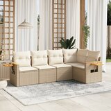 vidaXL 5-dijelni vrtni set sofa s jastucima bež od poliratana | shoptok.hr