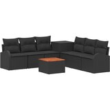  Set sofe 8 kom. Crna Poli Rattan i čelik | shoptok.hr