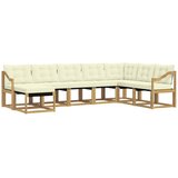 vidaXL Zunanja garnitura za sedenje z blazino 8 pcs Bela in krem, (5000280744) | Shoptok.si
