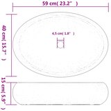 Nadgradni umivaonik crni ovalni 59x40x15 cm keramički | shoptok.hr
