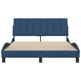  Posteljni okvir brez vzmetnice moder 140x190 cm blago | Shoptok.si