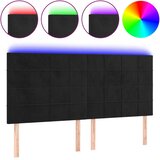  LED uzglavlje crno 180x5x118/128 cm baršunasto | shoptok.hr