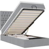 Maison Chic Otomanski Posteljni okvir - Enojna postelja - Postelja za odrasle z vzmetnico siv 100x200 cm blago-J2428, (21774389) | Shoptok.si
