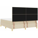  LED Box Spring Krevet s uzglavljem Krema 180 x 200 cm tkanina | Eponuda.com