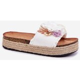 Boto Women's sandals with flowers platform with weaving white Zenvanis | ePonuda.com
