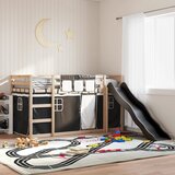 The Living Store Pograd s toboganom in zavesami bel in črn 90x190 cm - Pograd, (21625261) | Shoptok.si