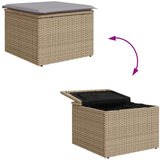 vidaXL 6-dijelni vrtni sofa set s jastučićima bež Poli Ratan Akacija, 2-sjedna vrtna sofa s pohranom i jastučićima bež Poli Ratan | shoptok.hr