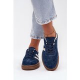 EVENTO Women's Suede Sneakers on Platform Dark Blue Sylviona | shoptok.hr