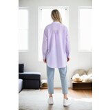 Dewberry 49999 Blue Wrinkled Detailed Striped Women Shirt-LILAC | shoptok.hr