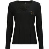 Only Topi & Bluze ONLNOOMI L/S HEART TOP CS JRS Črna | Shoptok.si