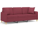  The Living Store Kavč trosed z okrasnimi blazinami vinsko rdeč 180 cm blago - Trosed, (21448066) | Shoptok.si