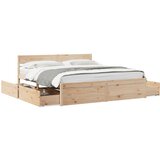 Maison Chic Posteljni okvir - Dvoposteljna postelja - Zakonska postelja brez vzmetnice 200x200 cm trdna borovina-J3467, (21773961) | Shoptok.si