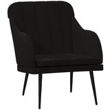  The Living Store Fotelj črn 63x76x80 cm žamet - Naslanjač, (21493678) | Shoptok.si