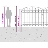  Ograda vrata Ostalo Siva 400 x 175 cm Čelik | shoptok.hr