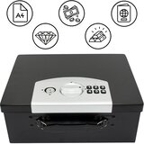  SASKA GARDEN 1068756 elektronska blagajna z digitalnim ključem – PIN koda in ključ, jeklo, 32,4 × 25,5 × 12,7 cm | Shoptok.si