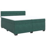vidaXL Box spring postelja z vzmetnico temno zelena 200x200 cm žamet, (21305914) | Shoptok.si