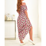 Resti Red and black women's maxi dress with floral print - Clothing | Shoptok.si