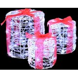 Dekoracija Poklon Kutije 3 pcs Hladna bijela 20 x 20 x 21 cm | shoptok.hr
