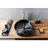 Sapho Črn okrogel umivalnik iz nerjavečega jekla ø 38 cm Aurum – | Shoptok.si