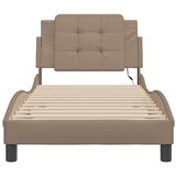 vidaXL Okvir kreveta s LED svjetlom cappuccino 100x200 cm umjetna koža | shoptok.hr