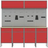 Set radnih ormarića s ladicama s pohranom 10 kom. Crvena | shoptok.hr