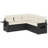  The Living Store Vrtna sedežna garnitura 5-delna z blazinami črn poli ratan - Vrtna Sedežna Garniture, (21451699) | Shoptok.si