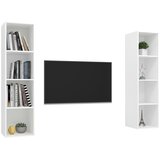  Zidni TV ormarići 2 kom bijeli od konstruiranog drva | Shoptok.si