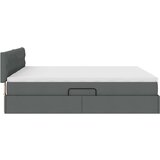  Krevet s od storage Tamno siva 180 x 200 cm Lažna koža - Tamno siva 180 x 200 cm Dizajn s jastučićima | shoptok.hr