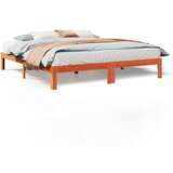 Maison Chic Posteljni okvir - Dvoposteljna postelja - Zakonska postelja brez vzmetnice vošč. rjav 180x200 cm borovina-J4572, (21767537) | Shoptok.si