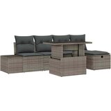  Sjedeća garnitura za vrt 6 kom. Poli ratan Crna 294 x 117 x 69 cm | shoptok.hr