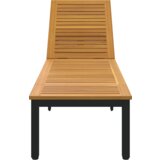  Ležaljka na suncu crna 200x55x35 cm masivno bagremovo drvo | shoptok.hr