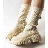 Gemre Beige stylish boots with elastic upper Ida | shoptok.hr