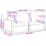 SOFA Tamno siva 198 x 78 x 80 cm Baršun | shoptok.hr