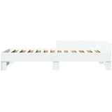 vidaXL Posteljni okvir bel 75x190 cm inženirski les | Shoptok.si