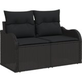 vidaXL set od 7 komada vrtnog kauča s jastučićima crni poli ratan | shoptok.hr