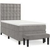 Box spring postelja z vzmetnico svetlo siv 90x190 cm žamet, (20789865) | Shoptok.si