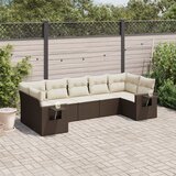 vidaXL 7-dijelni set vrtnih sofa od poliratana s jastucima smeđi | shoptok.hr