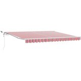  Skrovita tenda Crvena i bijela 400 × 350 cm Poliester i metal | shoptok.hr