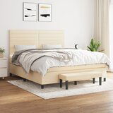 Maison Chic Box spring postelja - Vzmetna postelja z vzmetnico krem 160x200 cm blago SL20983, (21881002) | Shoptok.si