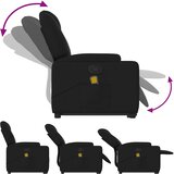  Masažni naslonjač na podizanje od tkanine crni | shoptok.hr