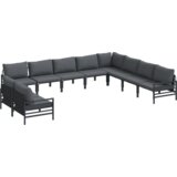 vidaXL Vrtna sedežna garnitura 10 pcs antracit siva Jeklo | Shoptok.si