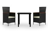  3-dijelni vrtni blagovaonski set s jastucima crni | shoptok.hr