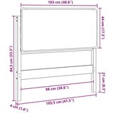  Tapecirani uzglavlje Prirodna i crna 100 cm Čvrsto borovo drvo | shoptok.hr