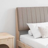 vidaXL Tapecirani uzglavlje Sivo-smeđa 180 cm Čvrsto borovo drvo | shoptok.hr