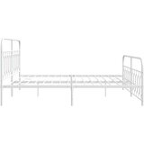 Metalni okvir kreveta uzglavlje i podnožje bijeli 200x200 cm | shoptok.hr
