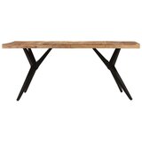 Maison Chic Jedilna miza - Kuhinjska miza - Jedilni stol črna 180x90x77 cm trden akacijev les, (21715229) | Shoptok.si