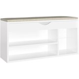 Maison Chic Klop za čevlje - Sedež za čevlje z blazino visok sijaj bela 104x30x49 cm, (21777978) | Shoptok.si