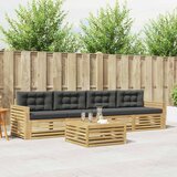  Set vanjskih sofa 5 kom. Bijela i antracit Čvrsto drvo akacije | shoptok.hr