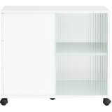 SoBuy Kavna mizica z vrtljivimi kolesi bela 75x35x61 cm, (5000009209) Cene
